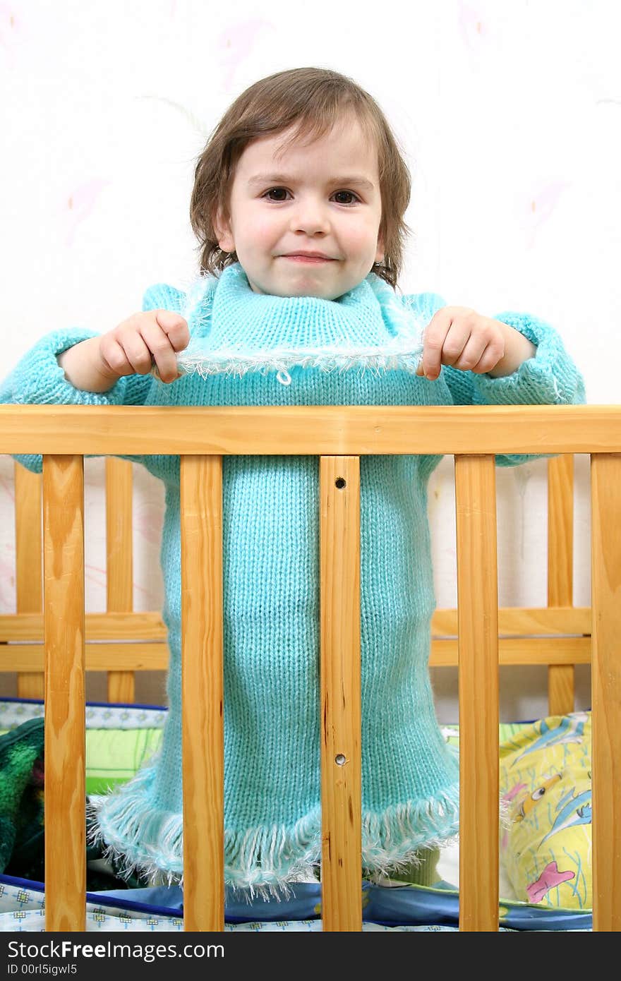 Little lovely girl in turquoise dress. Little lovely girl in turquoise dress