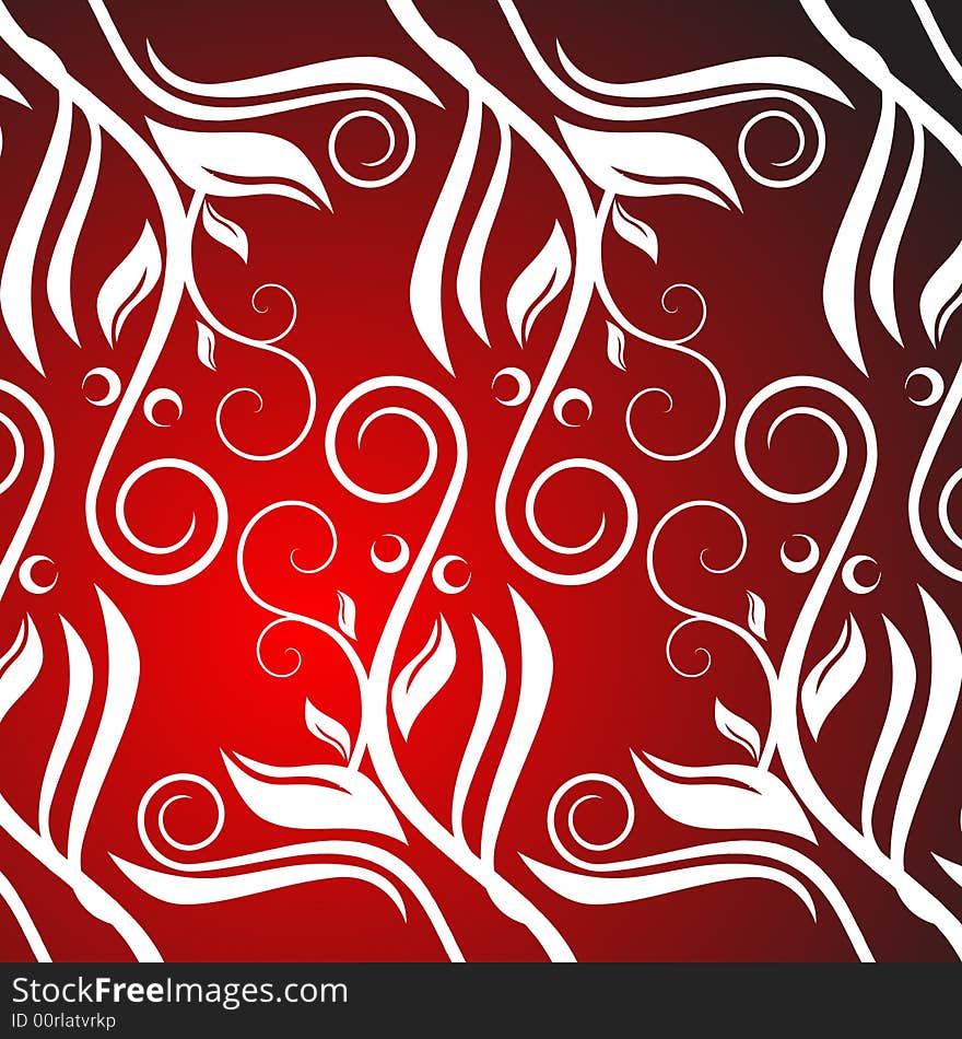 Floral, red and white background