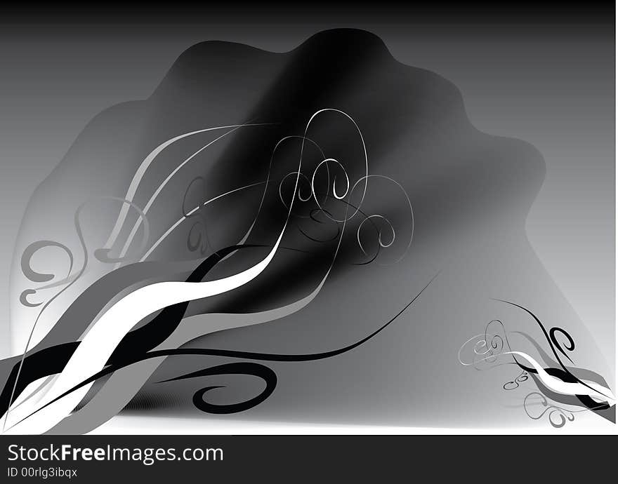 Decorative black and white background. Decorative black and white background