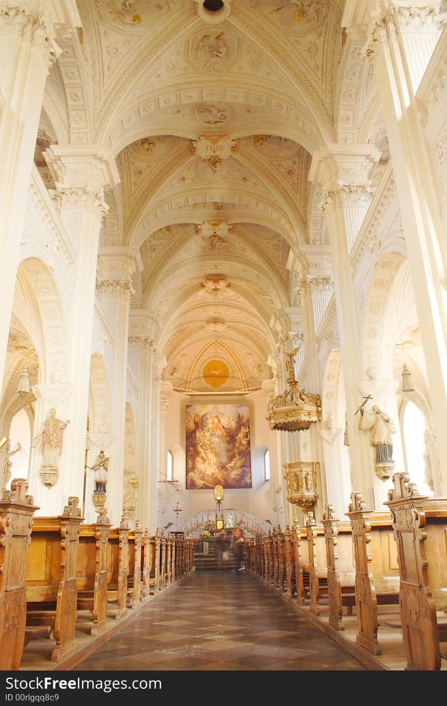 Church from inside in Düsseldorf, Germany