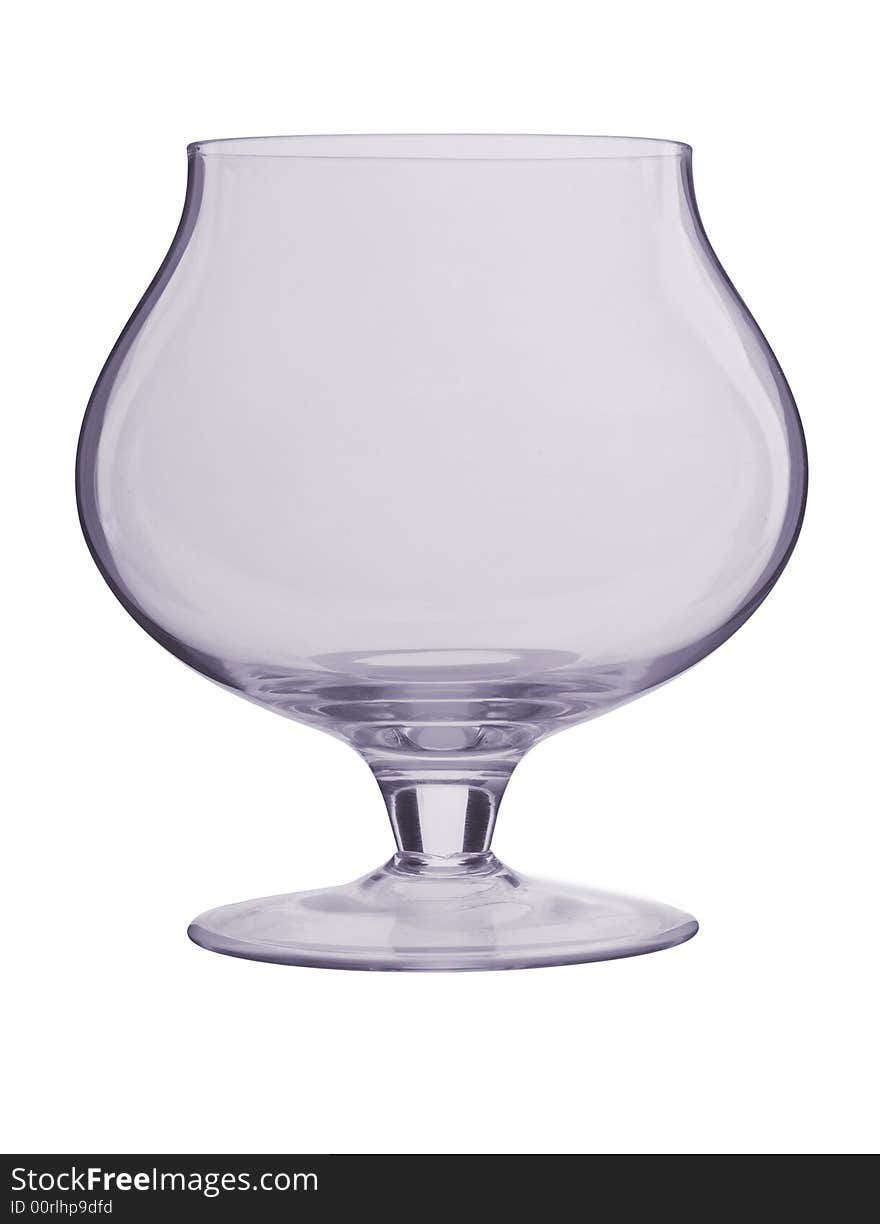 Brandy empty glass isolated