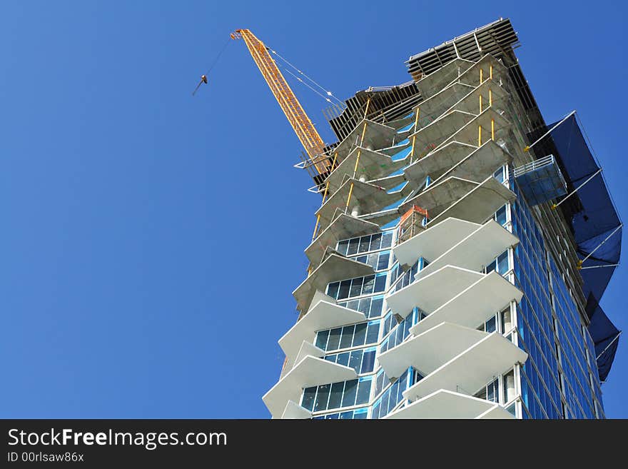 Futuristic abstract building under construction. Futuristic abstract building under construction