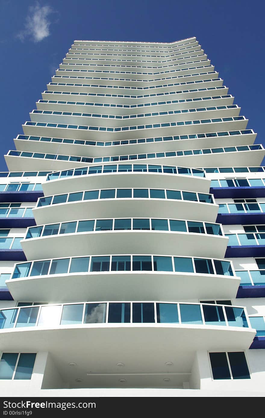 Futuristic abstract building on blue sky. Futuristic abstract building on blue sky