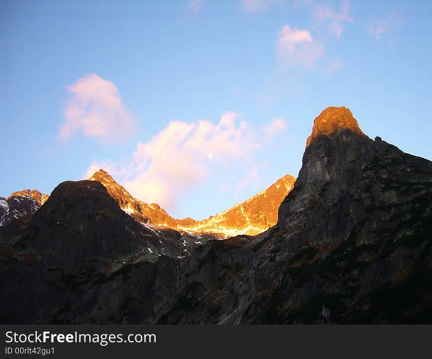 Tatry mountain in the summer, the cold morning. Tatry mountain in the summer, the cold morning