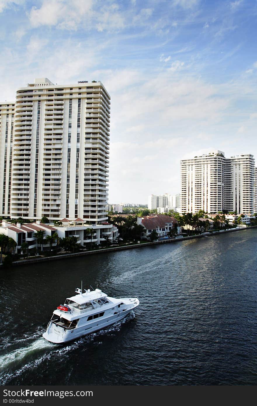 Boating down the intercoastal waterway. Boating down the intercoastal waterway.