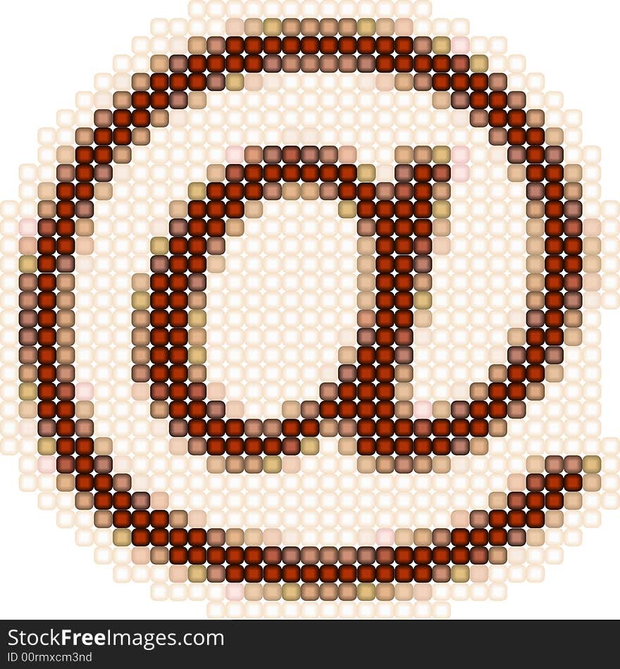 Art 3d email symbol with coloured balls