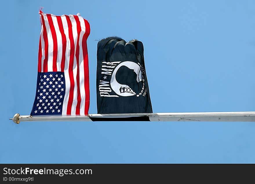 Photographed American flag at local beach area in Florida.