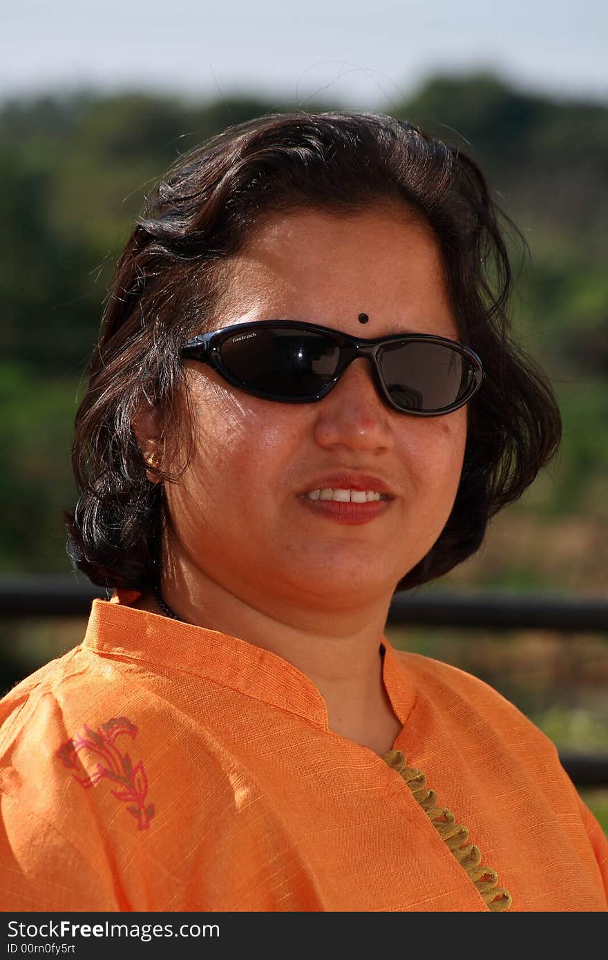 An Indian woman giving a simple pose.