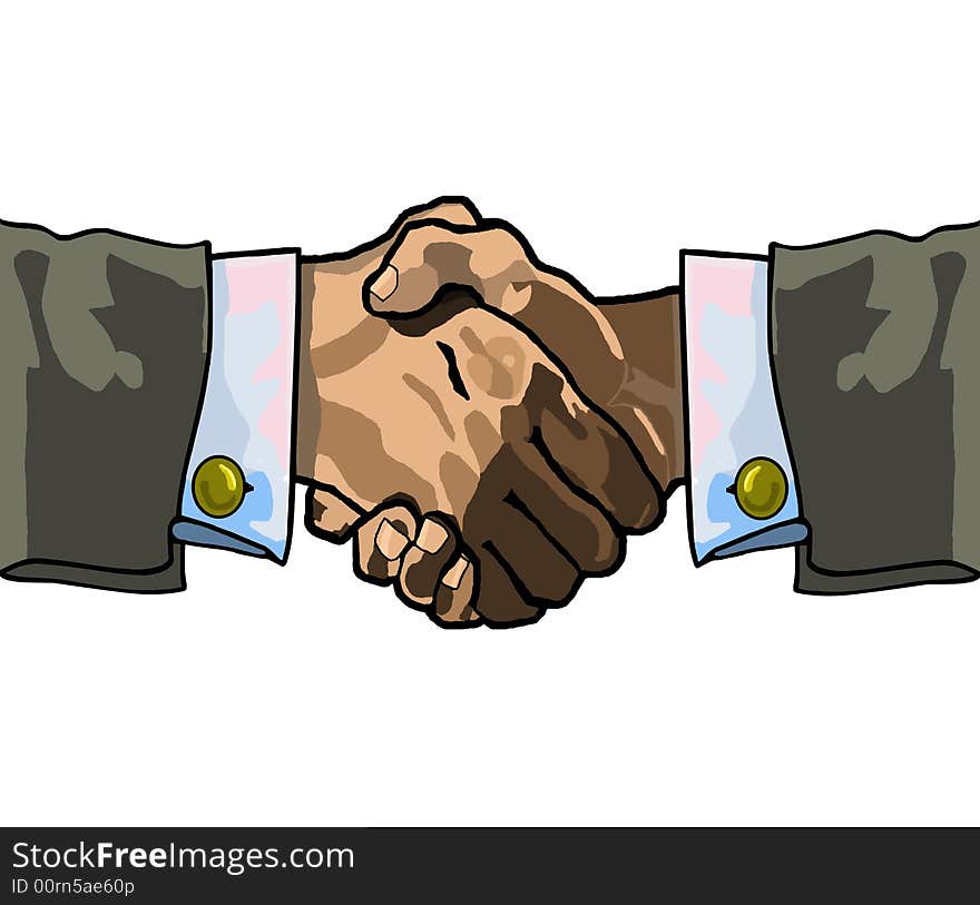 Illustration of Business mens handshake. Illustration of Business mens handshake