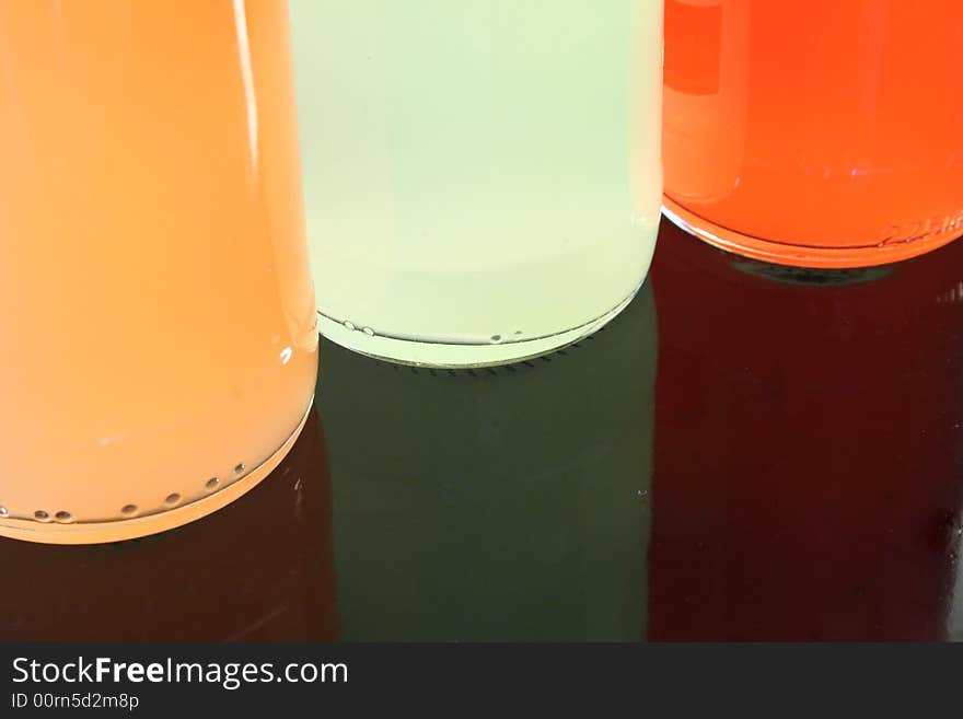 Colors of bottles with drink