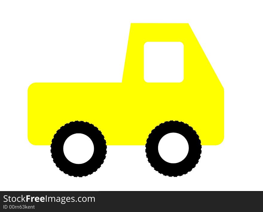 Symbol of a yellow little lorry