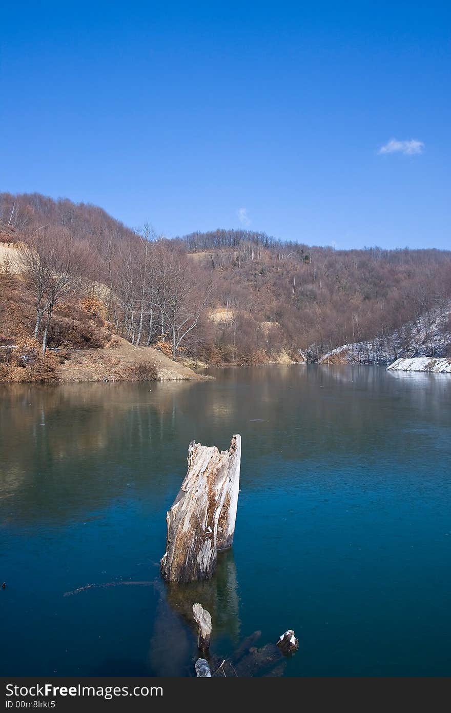 Lake and blue sky