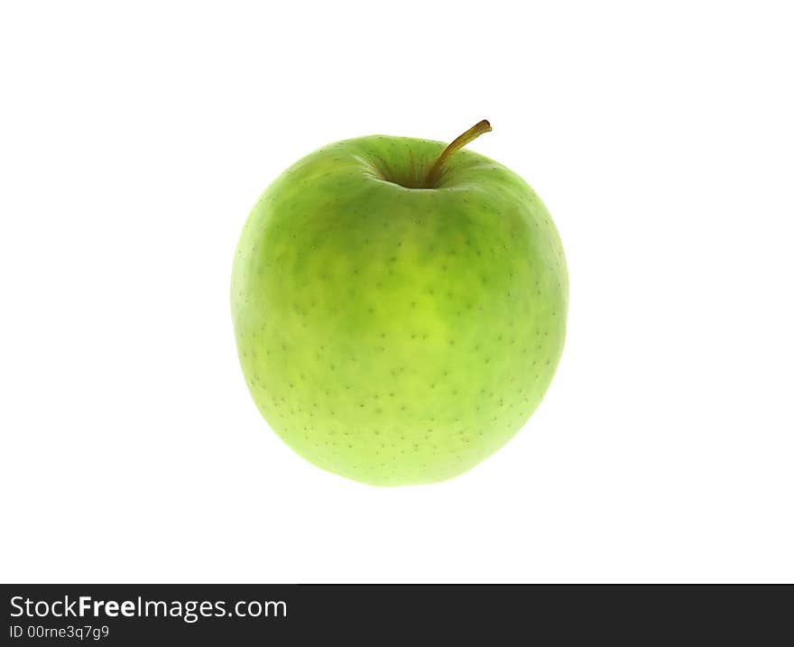 Green apple on a white background