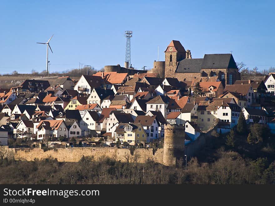 The town of Neuleiningen in Palatinate, Germany