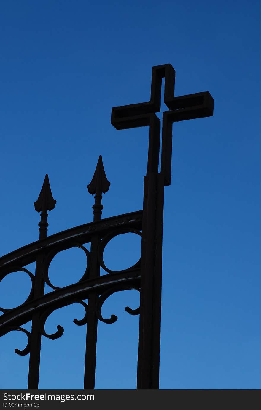 Iron cross at the blue sky