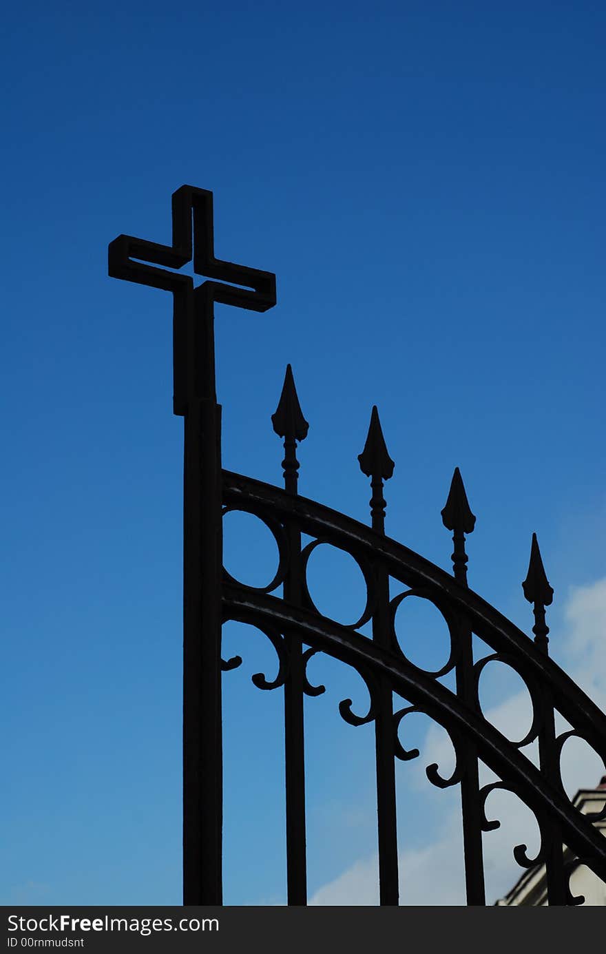 Iron cross at the blue sky