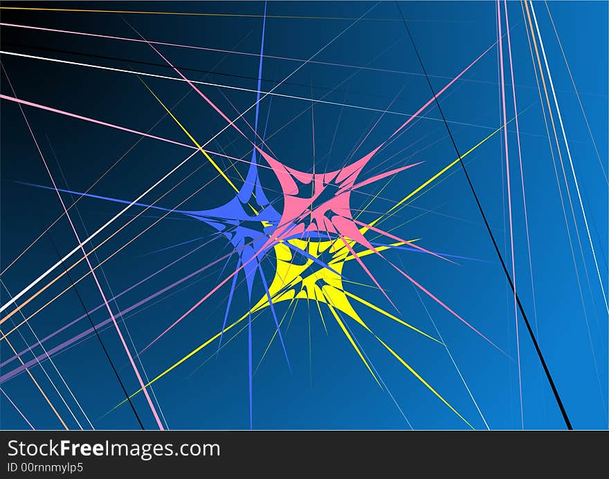 Vector background include colored rays and abstract stars. Vector background include colored rays and abstract stars