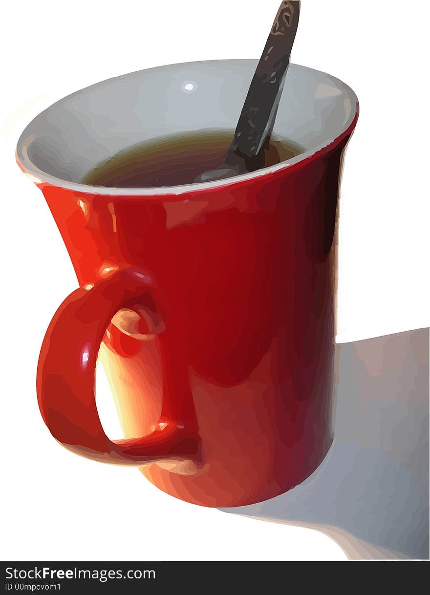 Red mug  on a white background. Red mug  on a white background