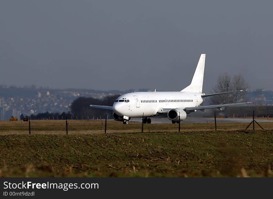 Passenger Airplane On Taxi Way