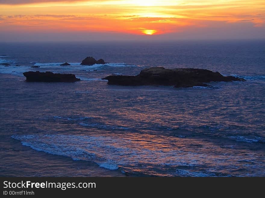 Sunset at Essaouira beach, Morocco, Africa. Sunset at Essaouira beach, Morocco, Africa