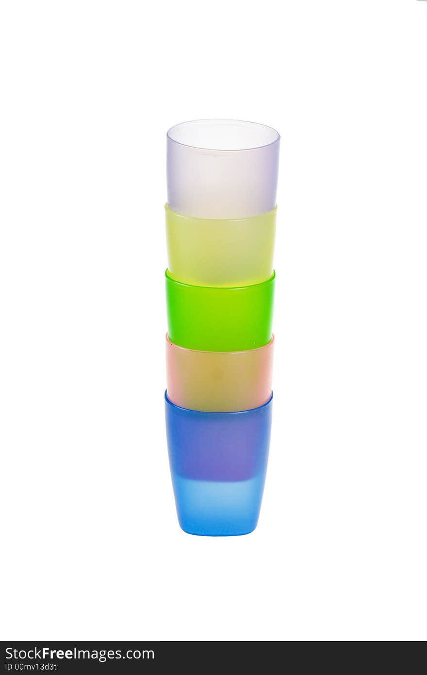 Three Color Glasses Isolated On A White Background