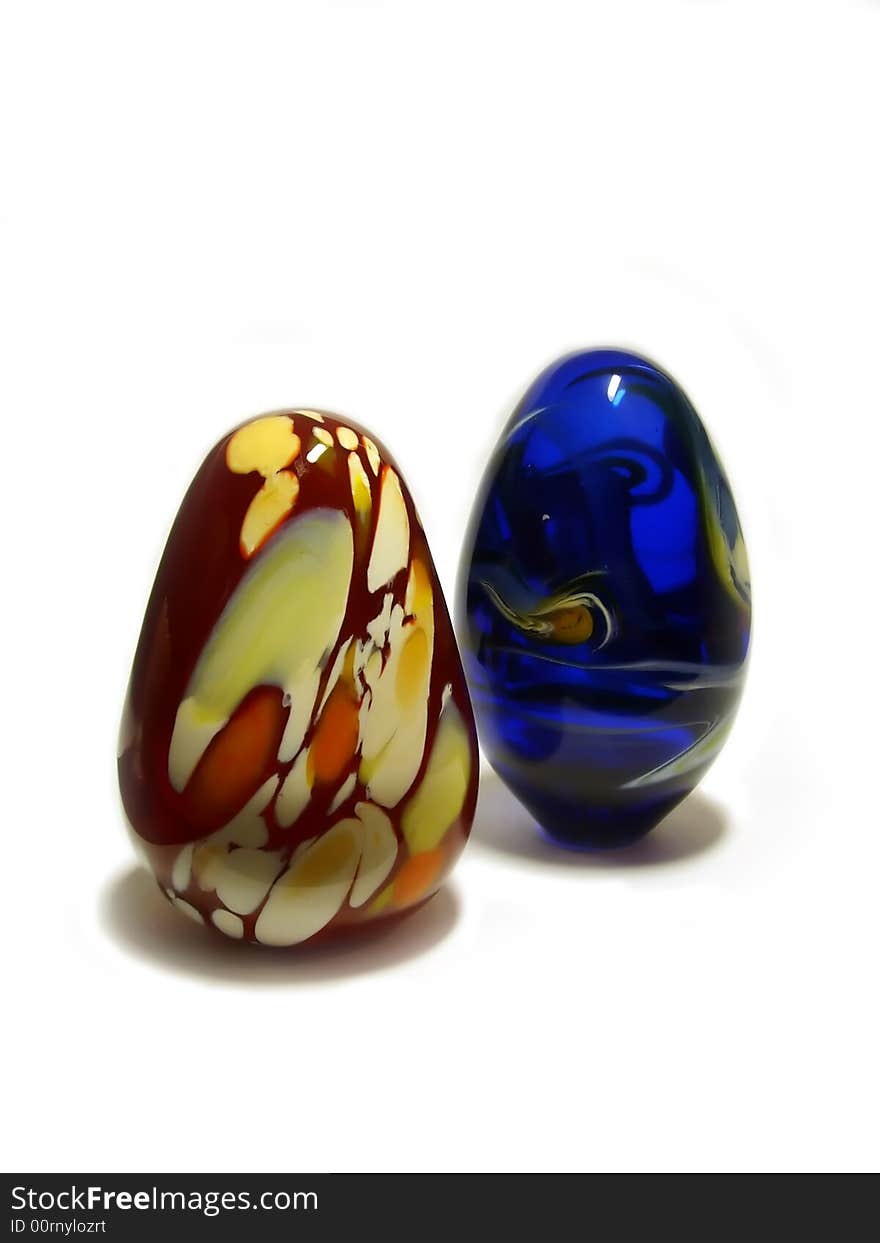 Twoo beautiful glass eggs