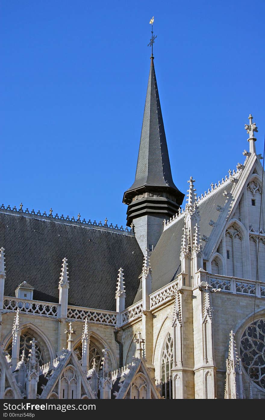 View on a church in the center of Brussels