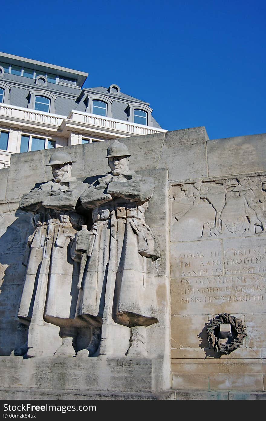 Memorial of soldiers fallen in war in Brussels. Memorial of soldiers fallen in war in Brussels