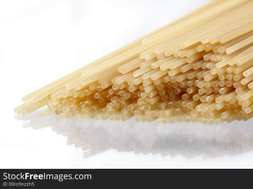 Spaghetti on a white background