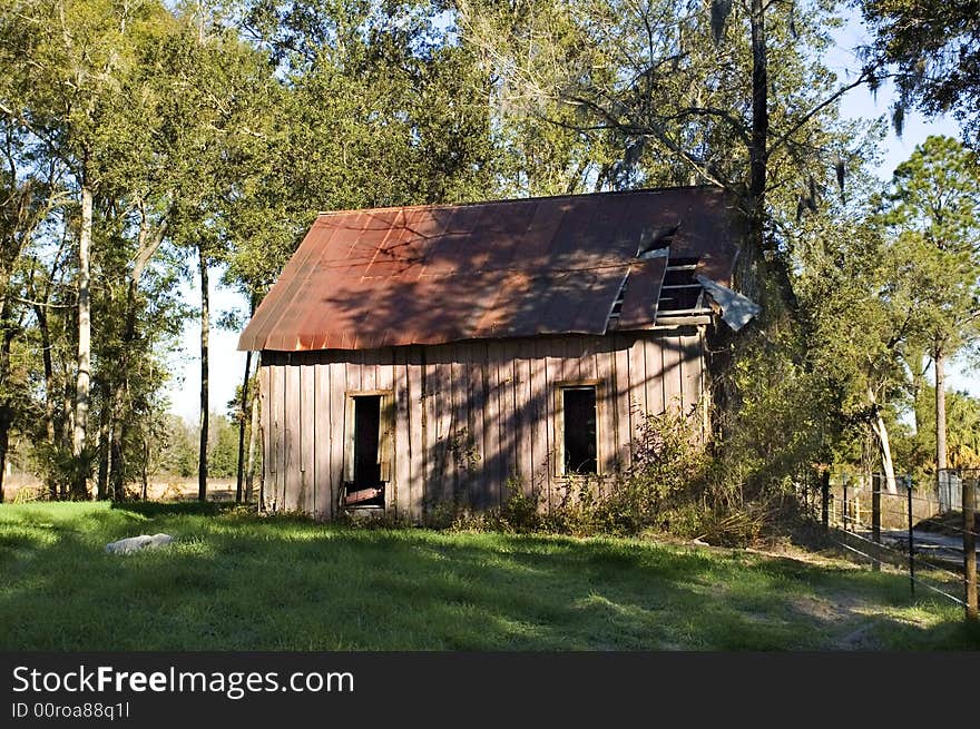 An old shack that was once a church stands abandoned in Florida.