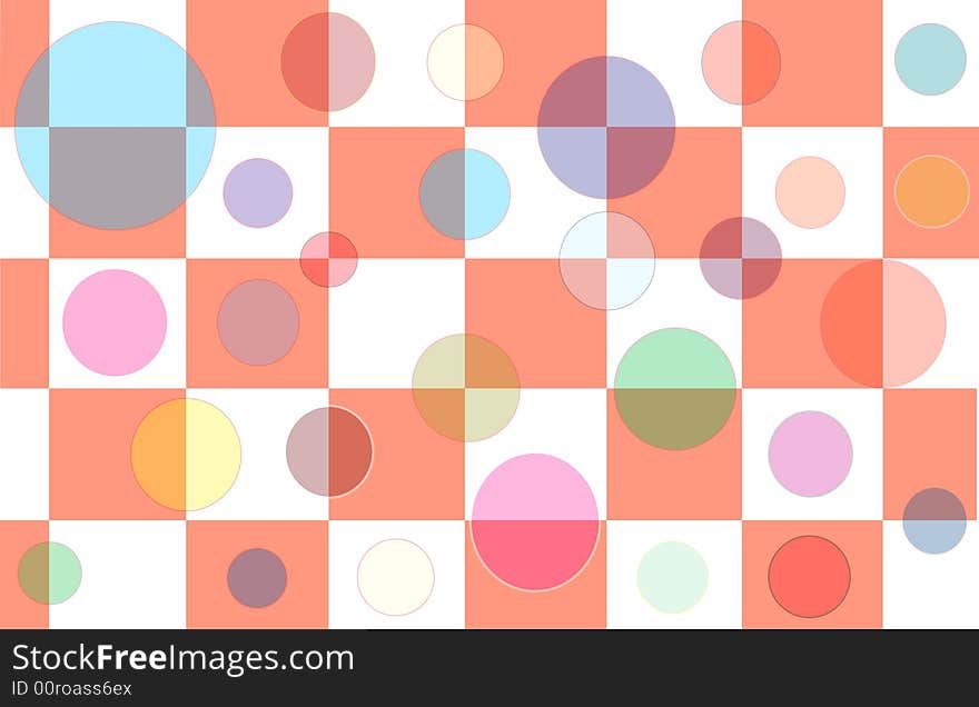 Checker pattern with floating multi-colored bubbles. Checker pattern with floating multi-colored bubbles