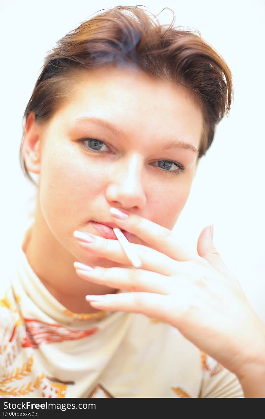 Girl smoking cigarette