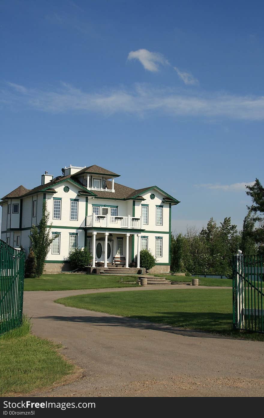 Portrait of a large country manor on a large estate. Portrait of a large country manor on a large estate