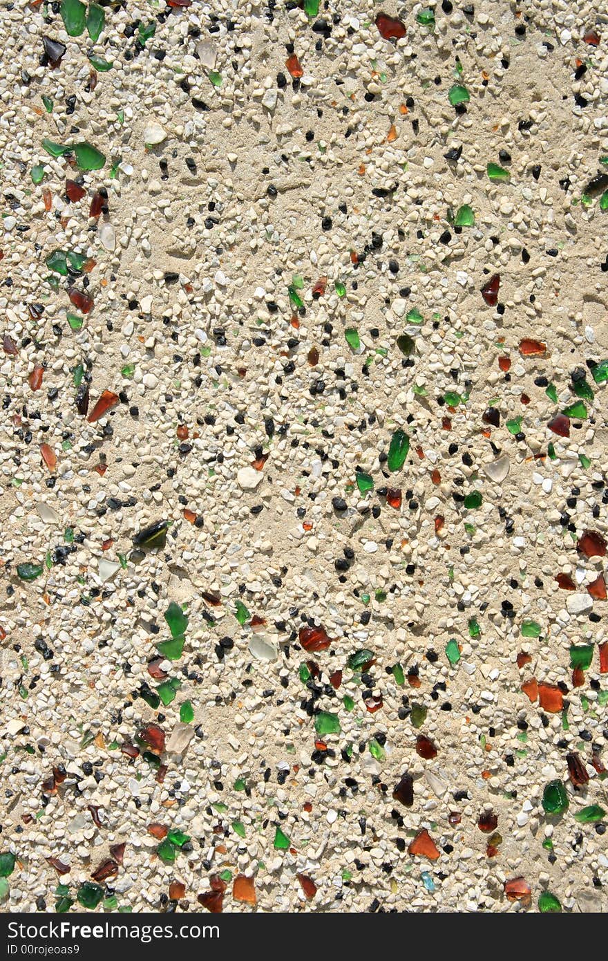 Detail of a wall covered in glass stucco. Detail of a wall covered in glass stucco