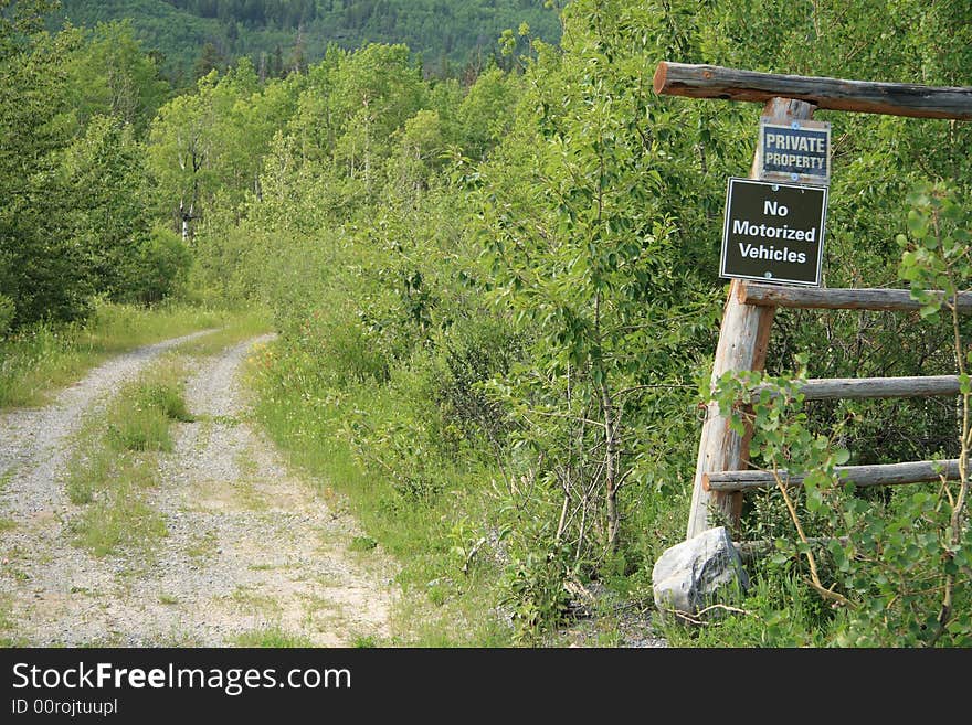 Warning signs on an old country road. Warning signs on an old country road