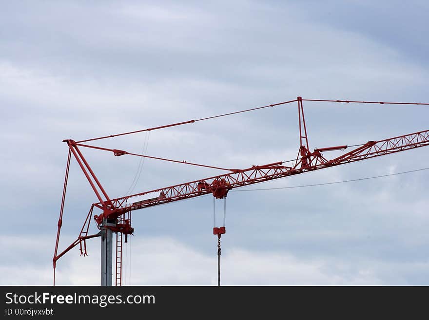 Detail of the top of a large construction crane. Detail of the top of a large construction crane