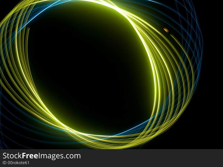 Abstract green and blue spiral with blck background. Abstract green and blue spiral with blck background