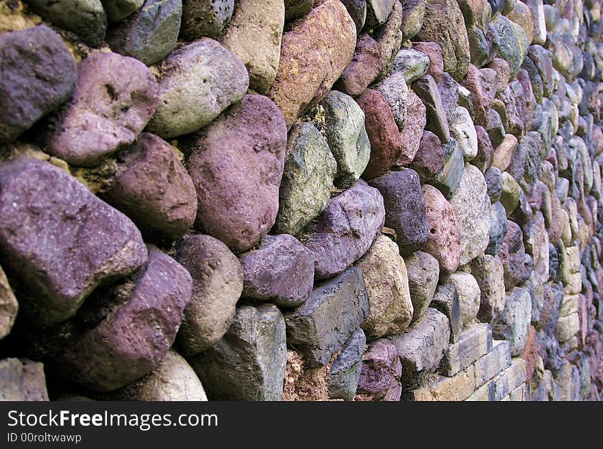 An old stone wall in a chinese village