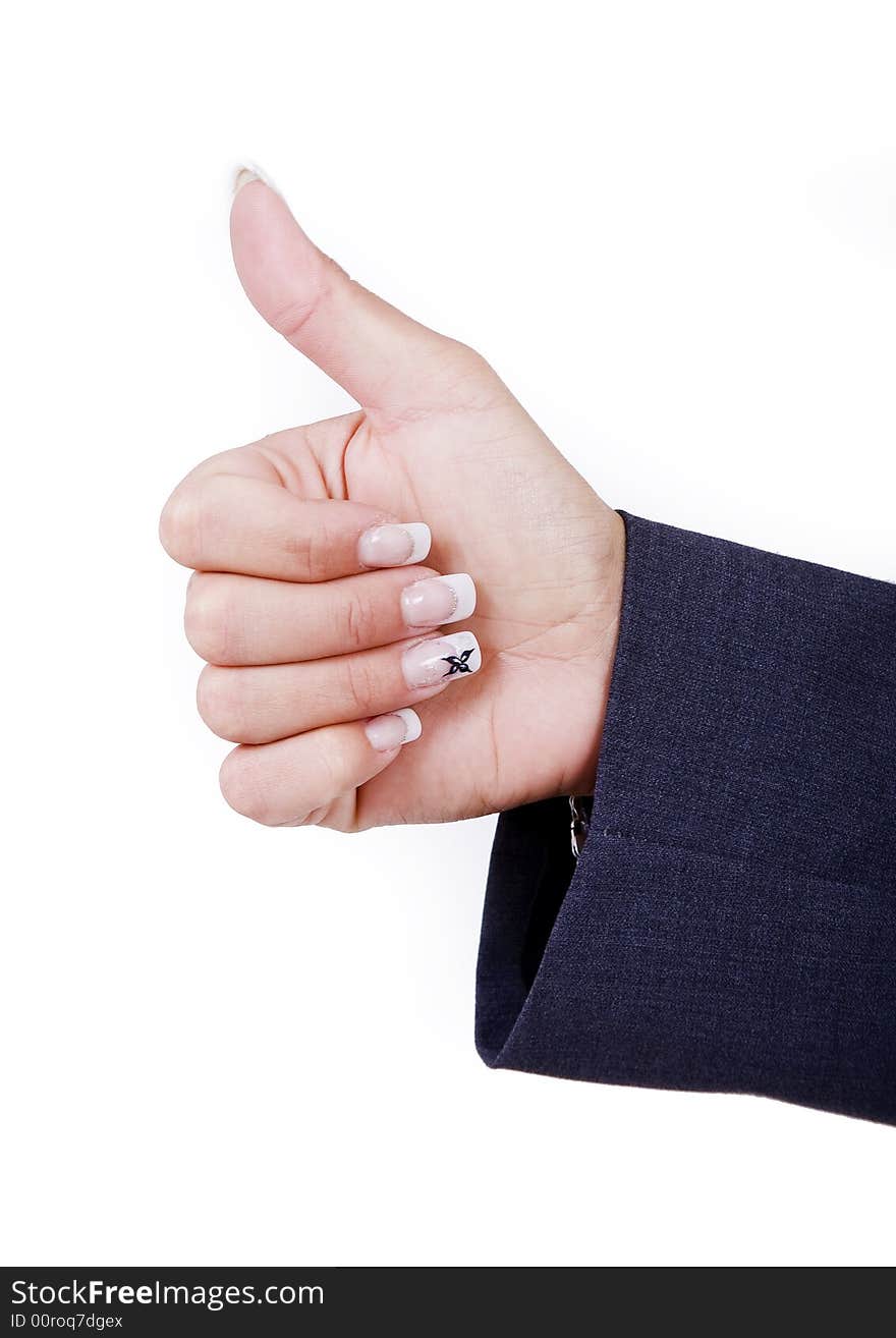 A "thumbs up" on a white background