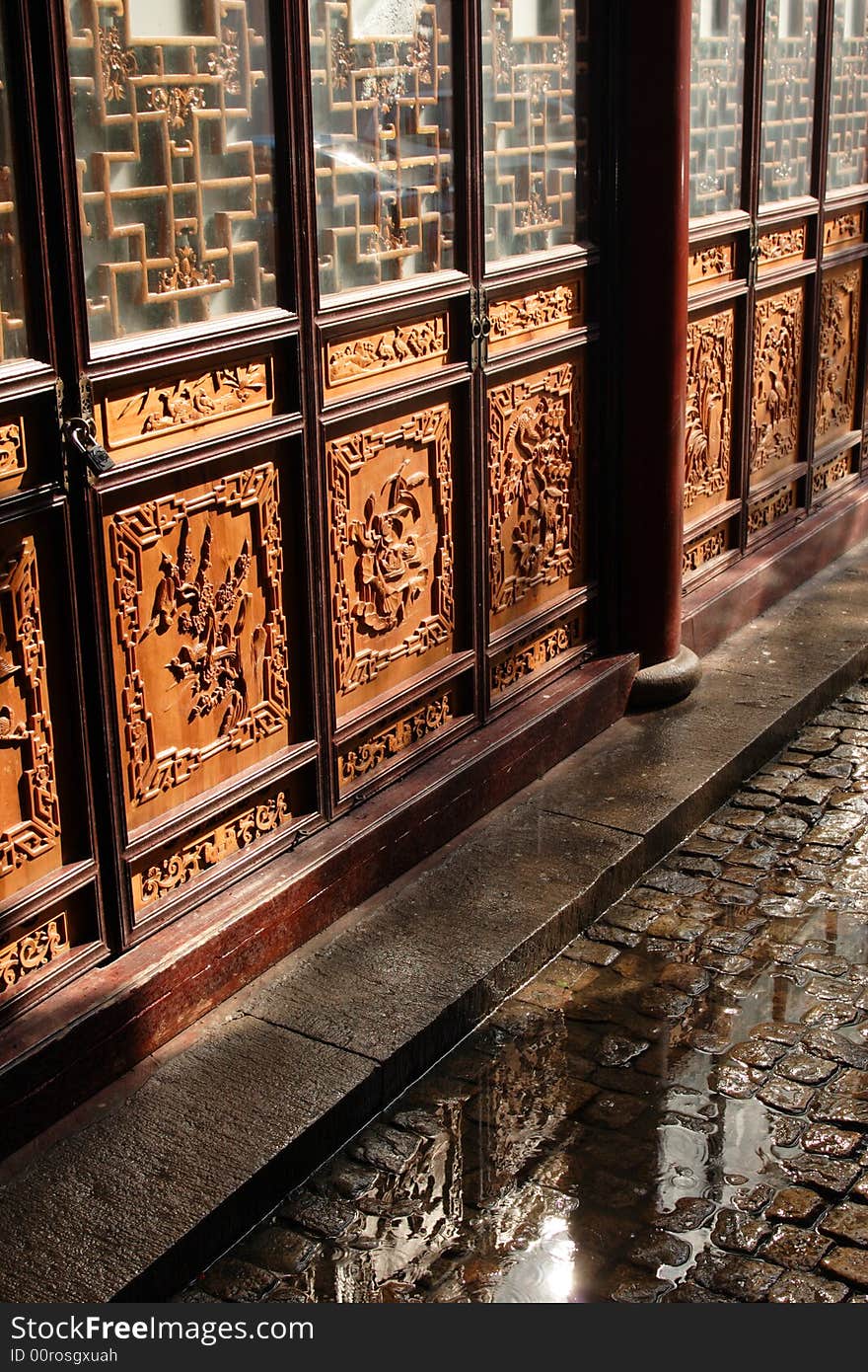 Part of a wall of an historical house.This picture is taken in Hanshan Temple in Suzhou ,China. Part of a wall of an historical house.This picture is taken in Hanshan Temple in Suzhou ,China.