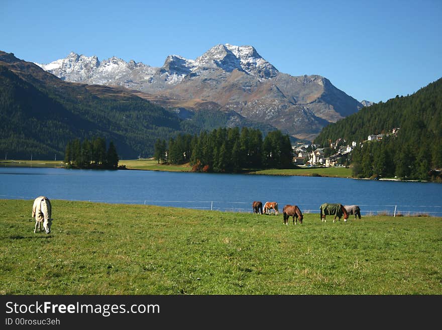 Hiking in Engadin valley, Switzerland. Hiking in Engadin valley, Switzerland.