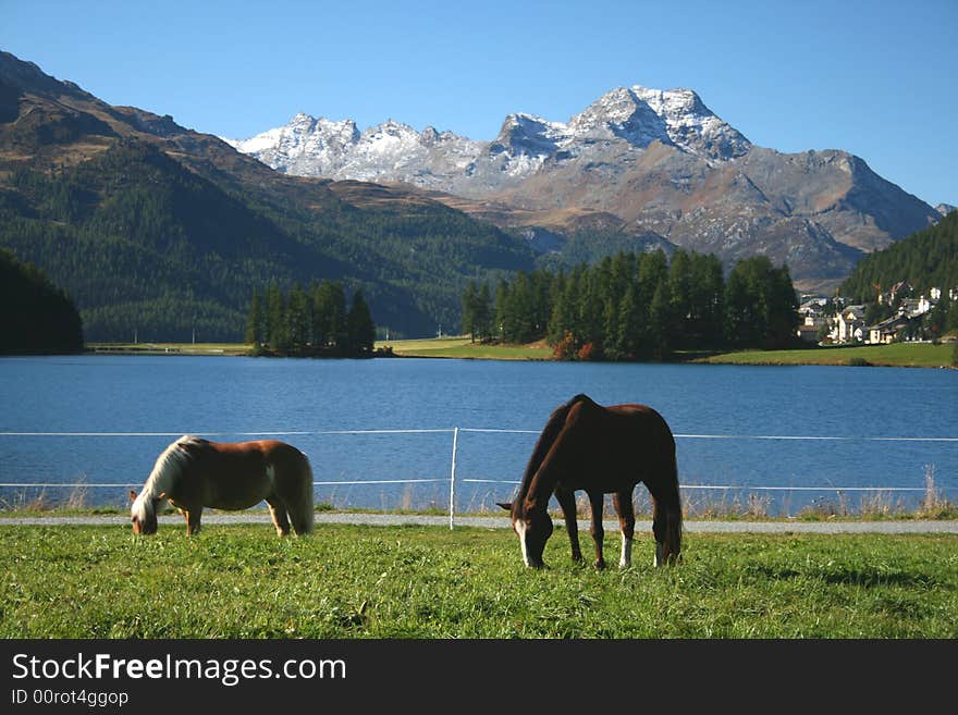 Hiking in Engadin valley, Switzerland. Hiking in Engadin valley, Switzerland.