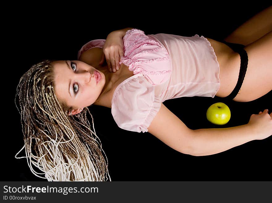 Portrait Girl With Apple