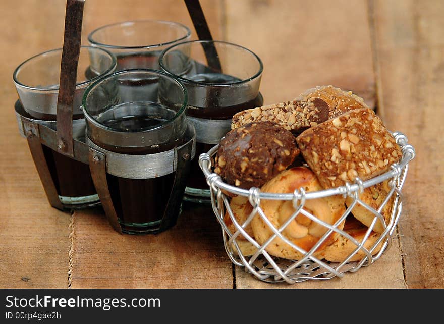 Black Tea and biscuits for the tea/breakfast. Black Tea and biscuits for the tea/breakfast