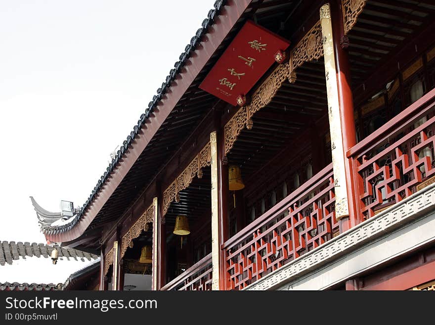 An old fashioned architecture standind against the sky. This picture is taken in Hanshan Temple in Suzhou ,China. An old fashioned architecture standind against the sky. This picture is taken in Hanshan Temple in Suzhou ,China.