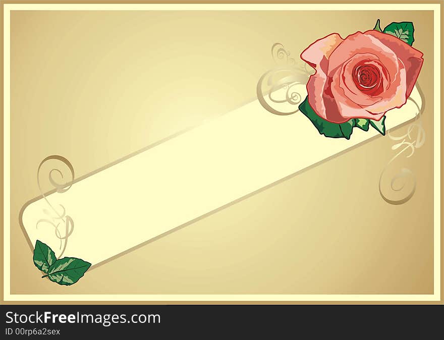 Rose. Floral decorative elements. Vector