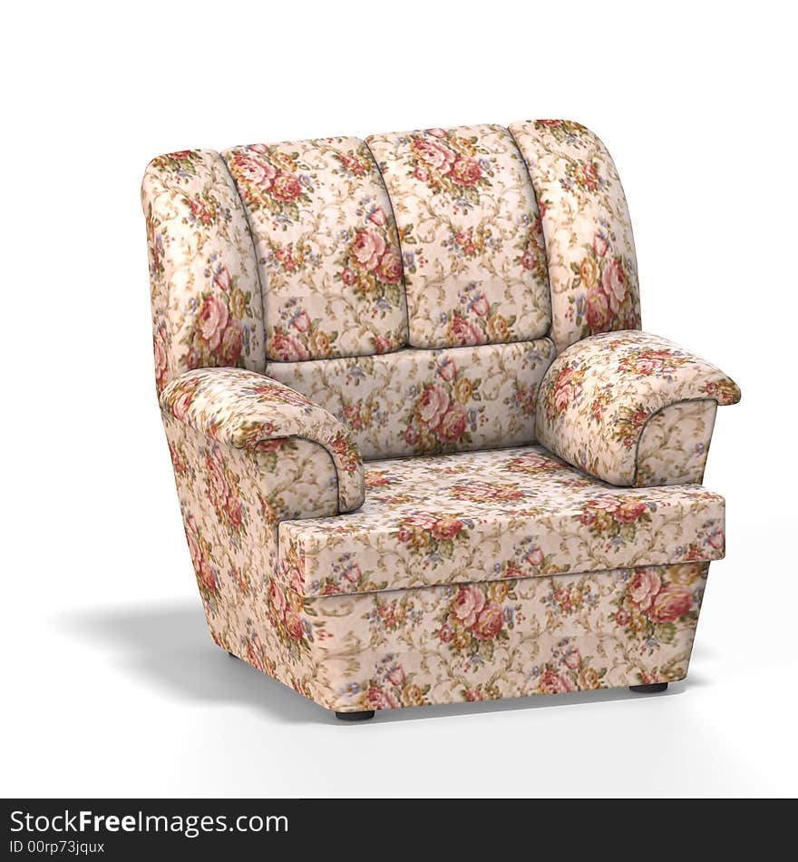 Comfortable arm chair (single) with Clipping Path