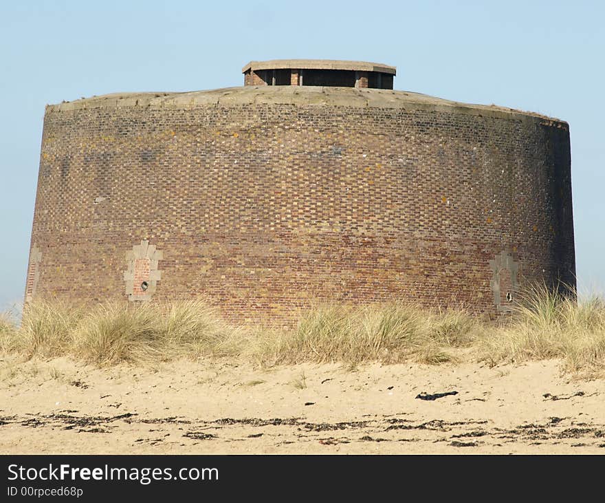 A Martello tower on the coast of Essex.