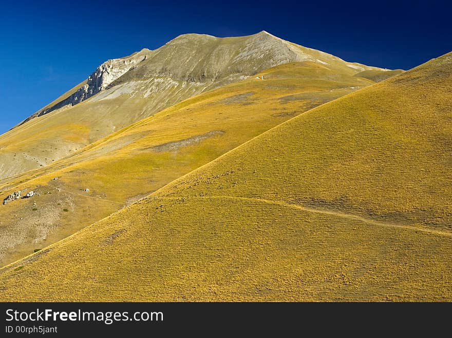 Photo of the Monte Vettore mountain - Italy. Photo of the Monte Vettore mountain - Italy