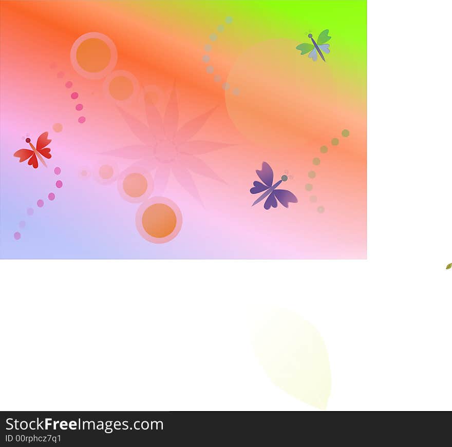 Vector floral and butterfly background